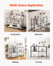 VEVOR 3-Tier Glass Console Table Rectangle Sofa Side Table with Anti-Tip Black