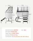 VEVOR 50 Inch Dog Grooming Bath Tub Stainless Steel w Stairs Water Filter