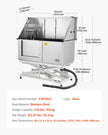 VEVOR 50inch Electric Dog Grooming Bath Tub Stainless Steel w Water Filter Left