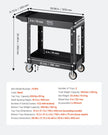VEVOR 2-shelf Utility Cart 550 lbs 31.3 x 17.7-inch Service Cart with Wheels