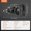VEVOR 1 Inch Air Impact Wrench, Up to 2730 ft-lbs Reverse Torque Output 1