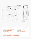 VEVOR 2-Tier Foldable Clothes Drying Rack with Sock Clips & 31 Drying Rods White