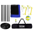 VEVOR Outdoor Portable Volleyball Net System, Adjustable Height Steel Poles, Professional Volleyball Set with PVC Volleyball, Pump, Carrying Bag, Heavy Duty Volleyball Net for Backyard, Beach, Lawn