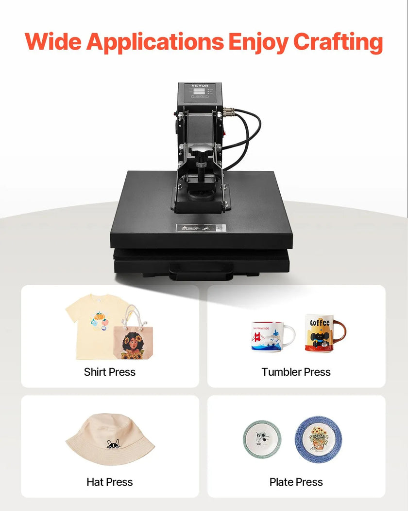 Heat Press Machine 15 x 15 inch Sublimation Printer Transfer for DIY T-shirt