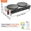 VEVOR 16-Inch Electric Crepe Maker Commercial Crepe Machine 3400W Double Head