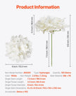 VEVOR 105 Pcs Artificial Silk Hydrangea Flowers 9.8 In Bouquet Arrangement White