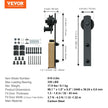 VEVOR 8FT Sliding Barn Door Hardware Kit, 330LBS Heavy Duty Barn Door Track Kit for Double Doors, Fit 3.7-4.3FT Total Wide and 1.3