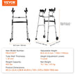 VEVOR 2 in 1 Folding Walker with Armrest Pads & 5