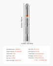 VEVOR 1HP Deep Well Submersible Pump Stainless Steel Pump 230V 31.7 GPM 207 ft