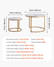 VEVOR Nesting Coffee Table Set of 2 Round Coffee Table 23.6 in (White & Gold)
