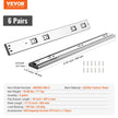 VEVOR 6 Pairs of 18 Inch Drawer Slides Side Mount Rails, Heavy Duty Full Extension Steel Track, Soft-Close Noiseless Guide Glides Cabinet Kitchen Runners with Ball Bearing, 100 Lbs Load Capacity