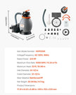 VEVOR 13 in Sand Filter Pump for Above Ground Swimming Pools 3/4 HP 3500 GPH