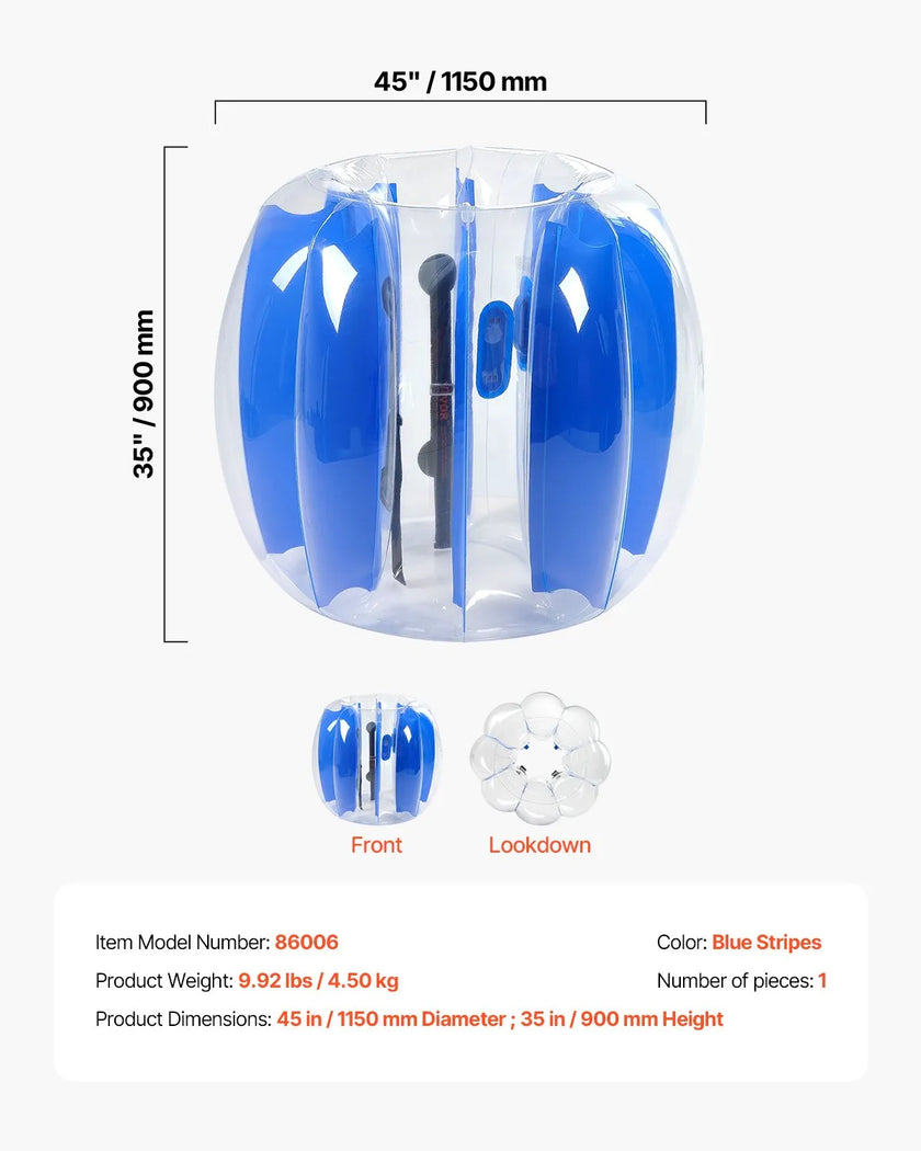 VEVOR 4FT/1.2M Inflatable Bumper Balls PVC Body Sumo Zorb Ball Outdoor Game