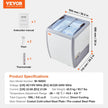 VEVOR 5.6 Cu.ft Commercial Ice Cream Display Case Gelato Dipping Freezer Cabinet