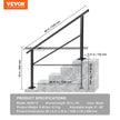 VEVOR Outdoor Handrail 165LBS Load Handrail Outdoor Stairs Aluminum Stair Handrail 60 x 35