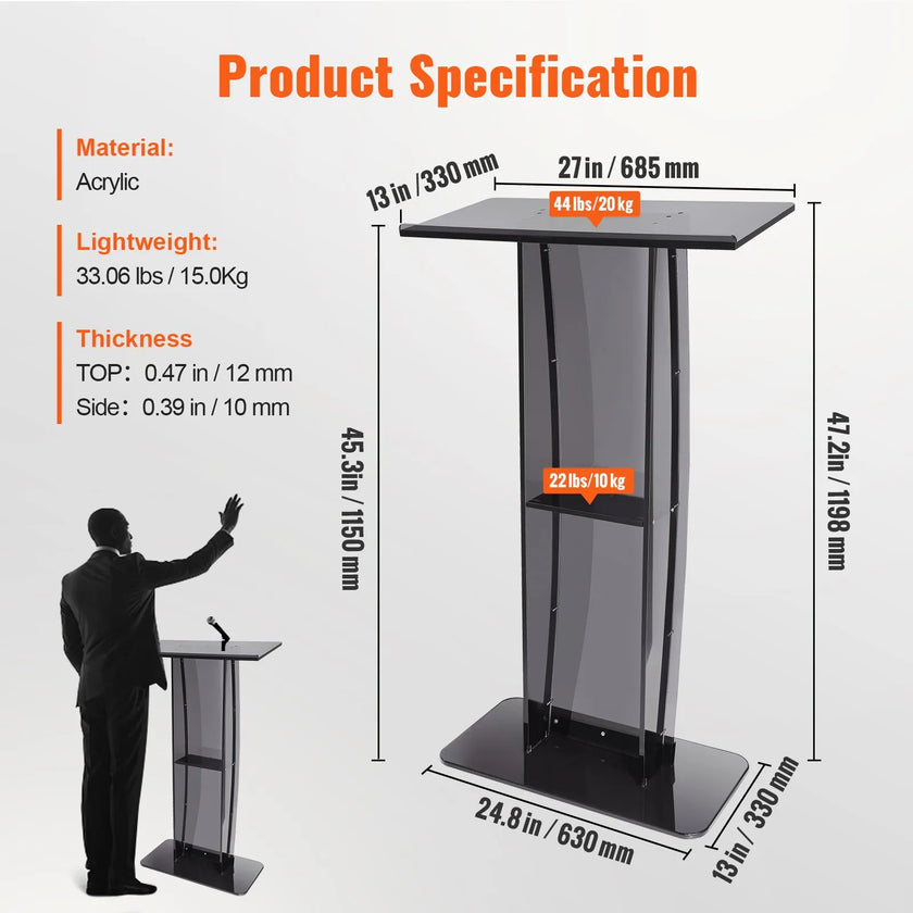 VEVOR Acrylic Podium, 47