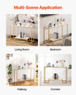 VEVOR 2-Tier Glass Console Table Rectangle Sofa Side Table with Anti-Tip Golden