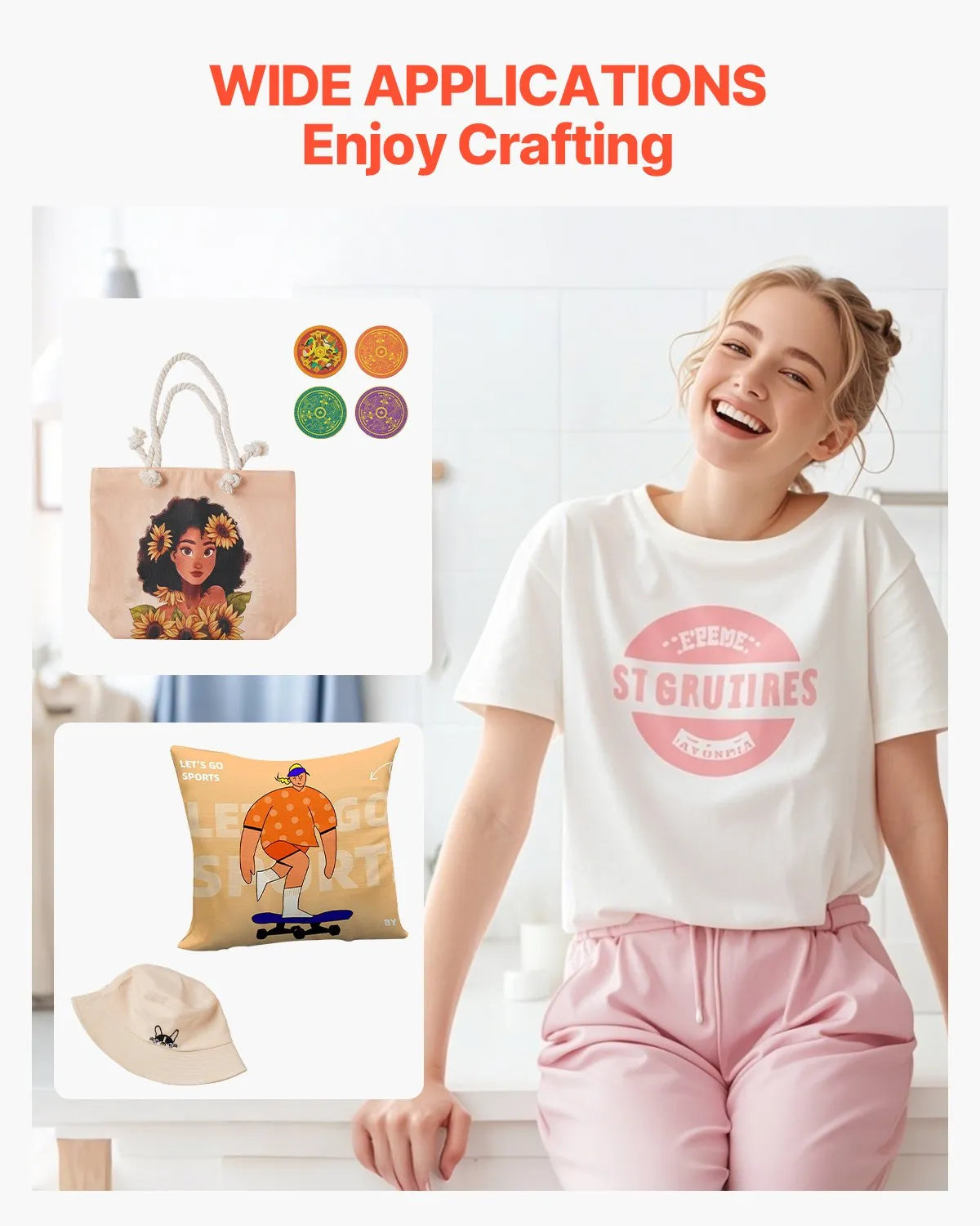 Heat Press Machine 2-In-1 15x15in Sublimation Print Transfer DIY T-shirt Cap