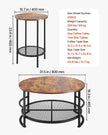 VEVOR 3 Pieces Round Coffee Table Set 31.5 in with 2 End Tables for Living Room