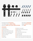 VEVOR 5FT Sliding Barn Door Hardware Kit for Single Sliding Barn Door Black