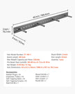 VEVOR 1 Pack Shelf Bracket 46 inch / 1168.4 mm Heavy Duty Floating Shelf Bracket