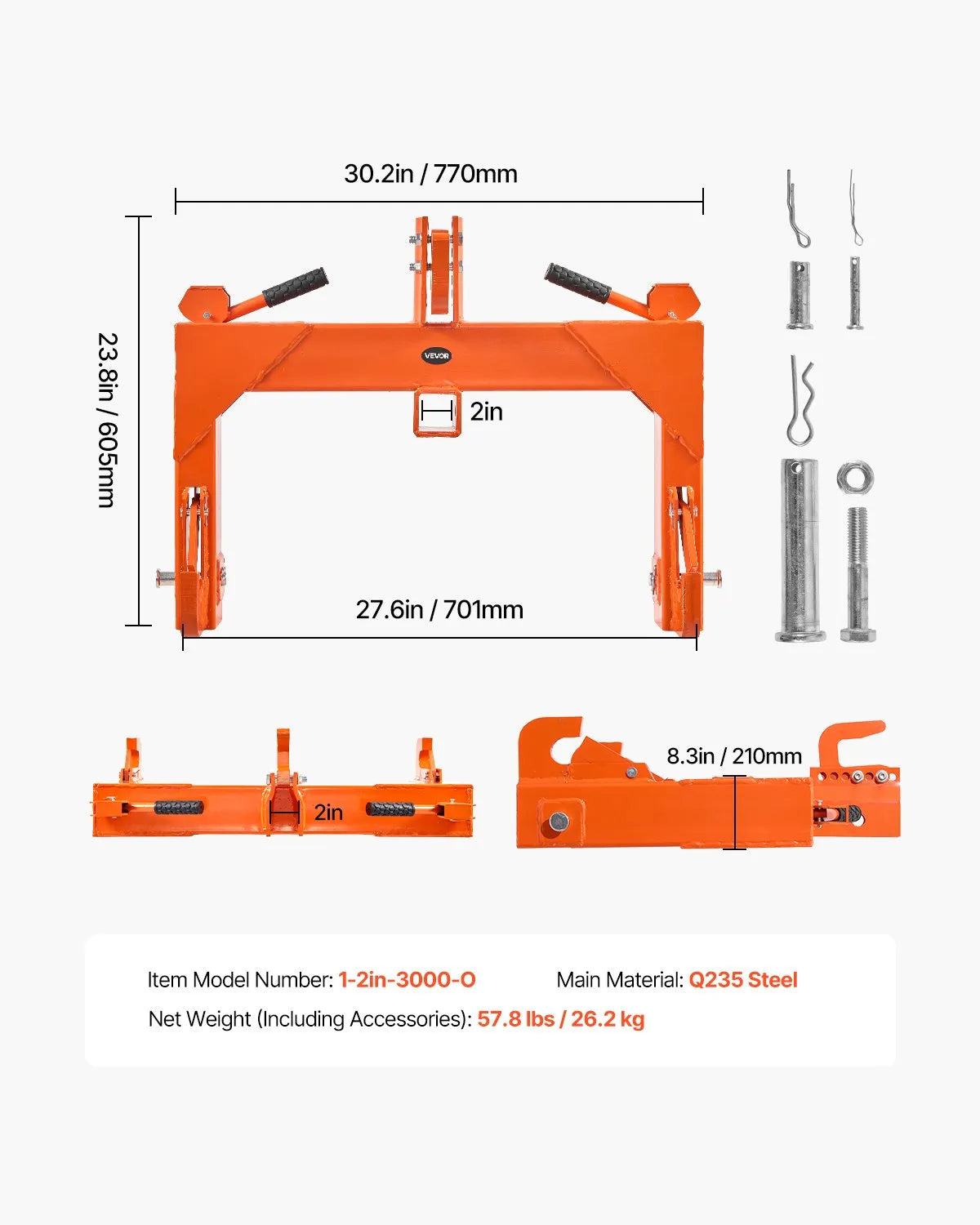 VEVOR 3-Point Quick Hitch 2