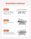 VEVOR 8 Qt 6 Pack Rectangle Chafing Dish Buffet Set Fullsize Pan Stainless Steel