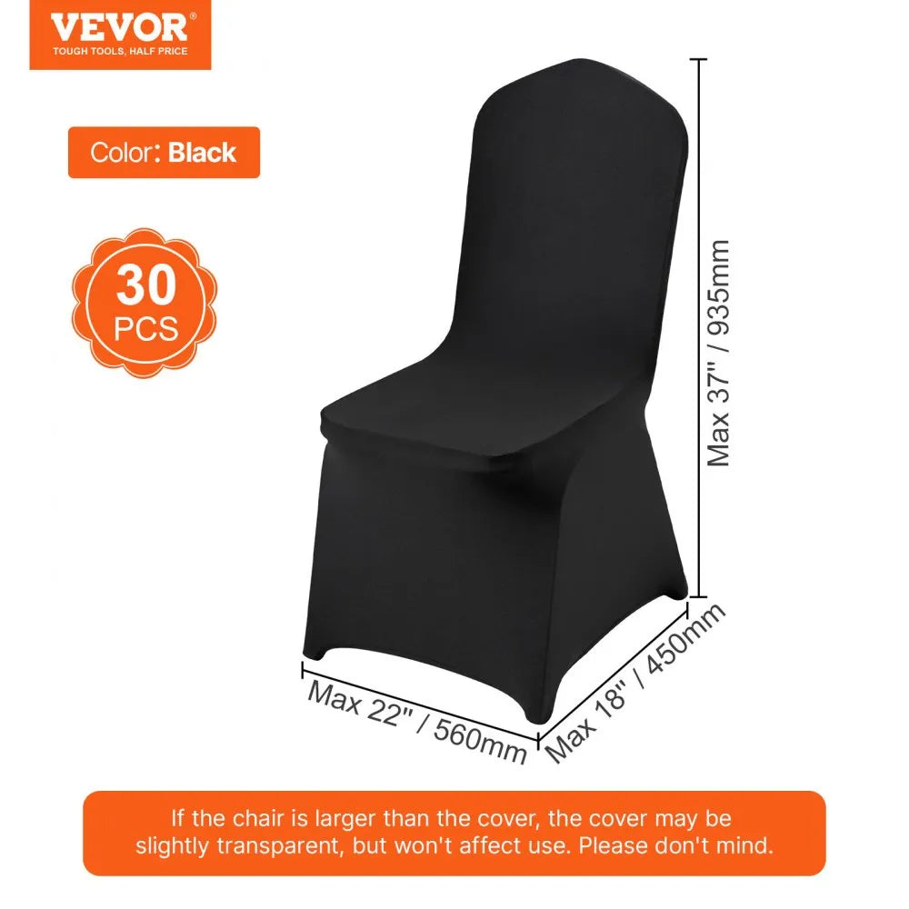 VEVOR 30PCS Black Stretch Spandex Folding Chair Covers for Wedding Party Dining