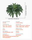 VEVOR 2Pcs Artificial Boston Ferns Plastic Fern 50 Branches Indoor Outdoor Decor