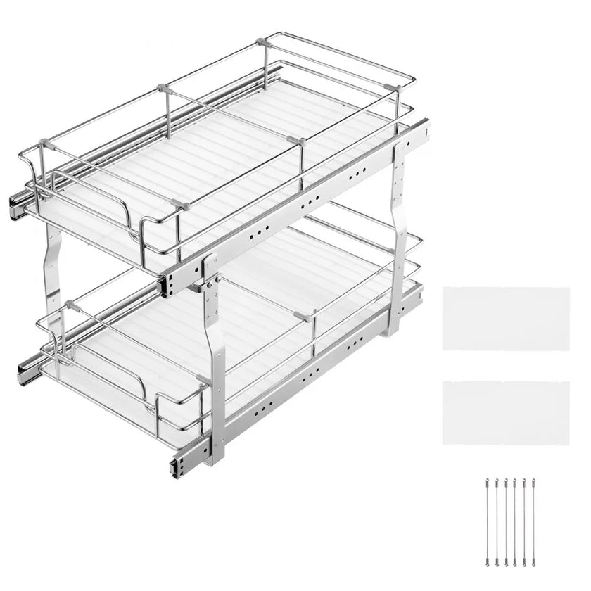 VEVOR 2-Tier Wire Pull Out Cabinet Under Sink Organizer 12