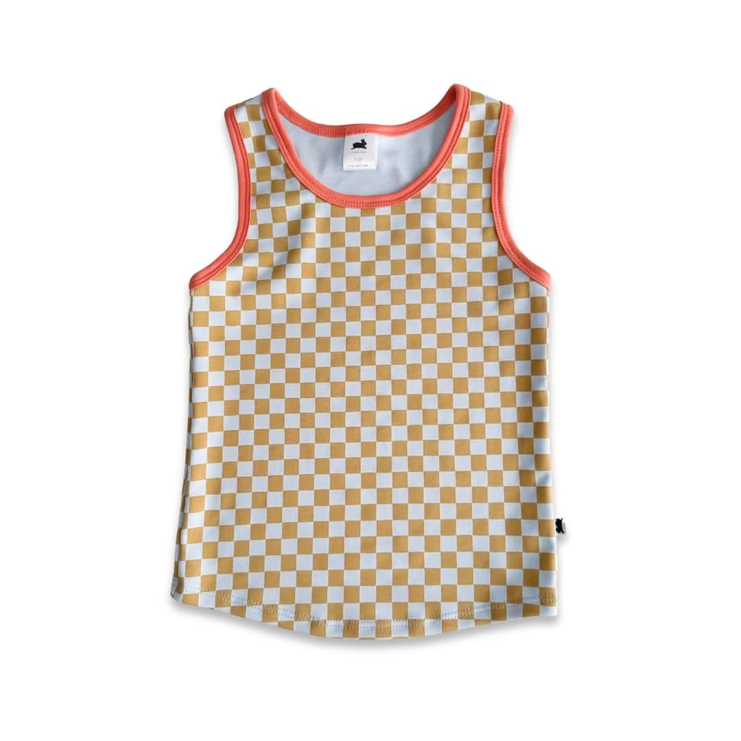 Kids' Bamboo Racerback Tank | Blue Smilies