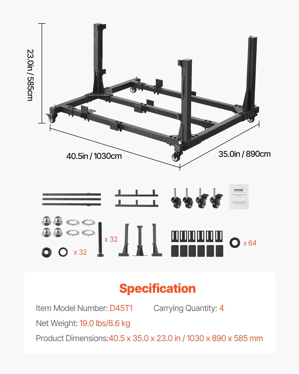 VEVOR 4 Doors Jeep Door Storage Cart for Jeep Wrangler JK JKU JL Gladiator