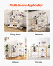 VEVOR 3-Tier Glass Console Table Rectangle Sofa Side Table with Anti-Tip Golden