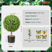 VEVOR 2x Artificial Boxwood Ball Ø40,6cm Garden Deco Boxwood in Flowerpot Ball Artificial Boxwood Ball Artificial Plant made of PE, Wood, PP incl. 4 pcs. Decorative butterflies and 10 pcs. Replacement