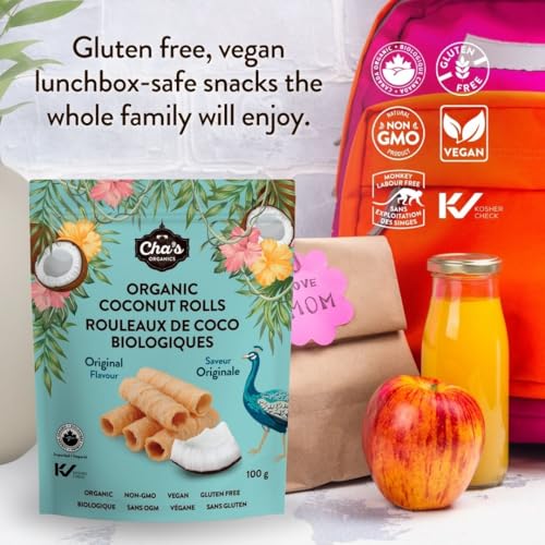 Cha's Organics - Organic Coconut Rolls - Original (100g)