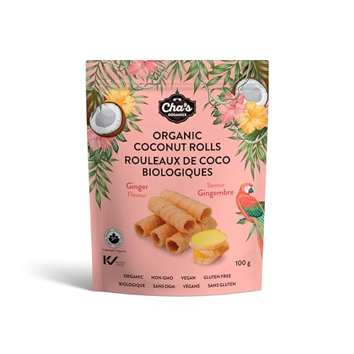 Cha's Organics - Organic Coconut Rolls - Ginger (100g)