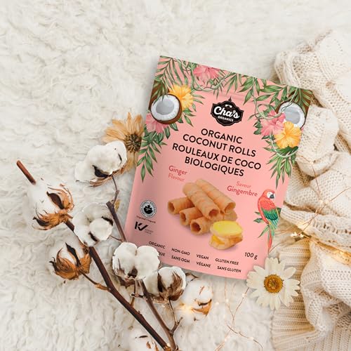 Cha's Organics - Organic Coconut Rolls - Ginger (100g)
