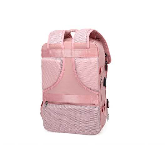 Large Capacity Girls School Laptop Backpack – Black & Pink | 18