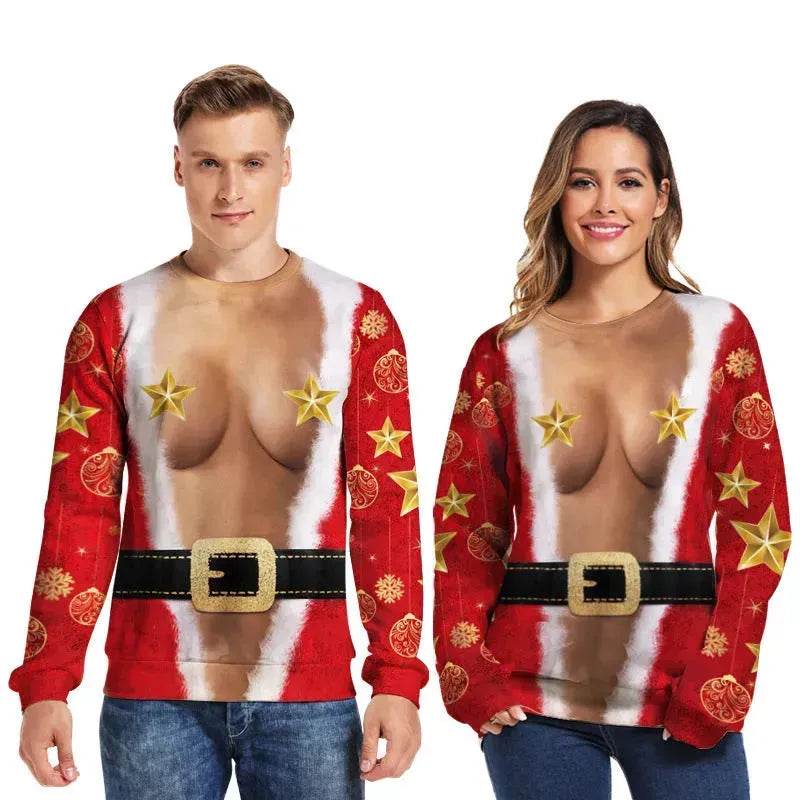 Printed Funny Christmas sweatshirt for couple