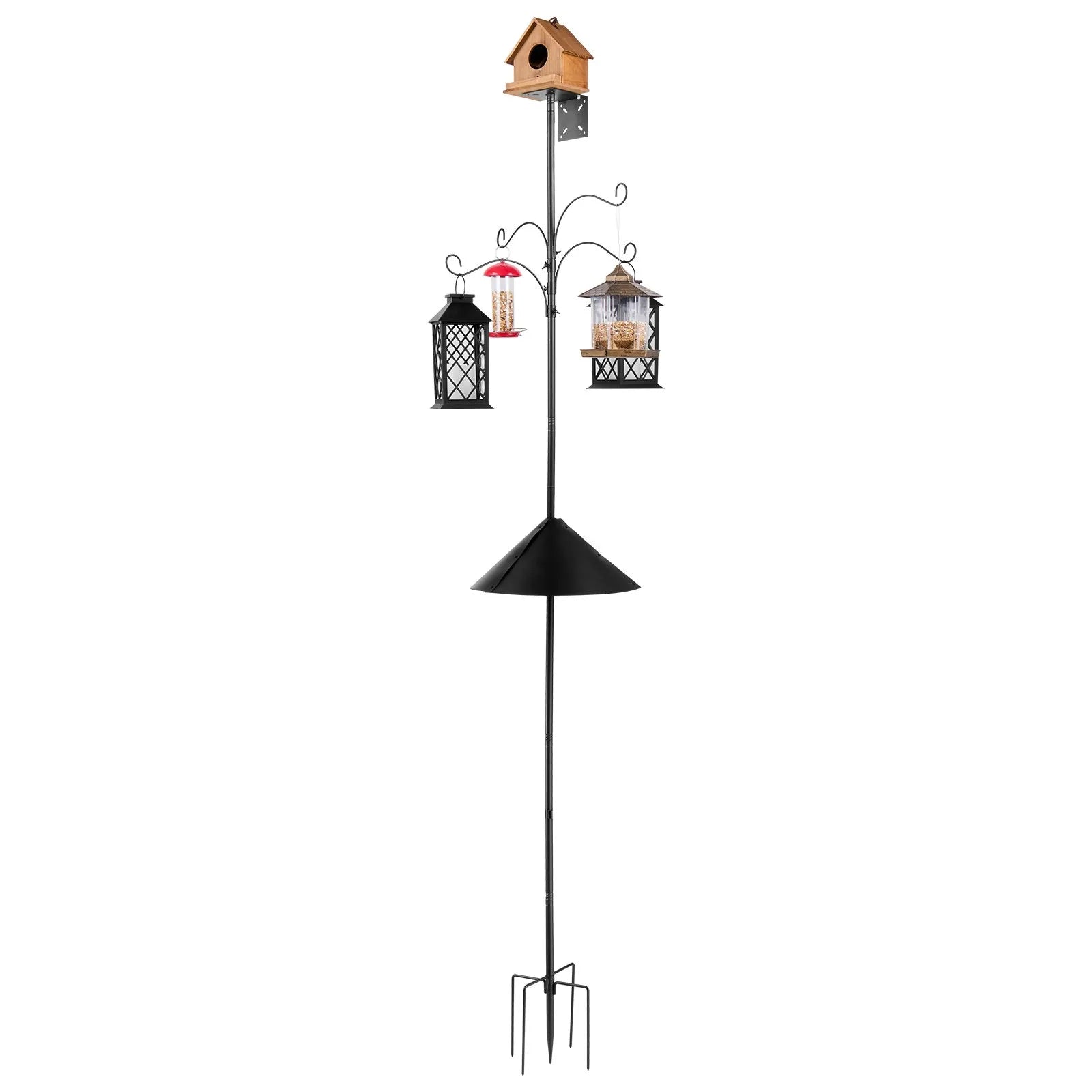 VEVOR 92 Inch Bird Feeding Station 4 Hook Wild Bird Feeder Stand Pole