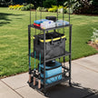 VEVOR 10 Pole Fishing Rod Holder Fishing Rack Cart Organizer for Garage Wheels