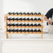 VEVOR 36 Bottle Stackable Modular Wine Rack Bamboo Wood Display Shelf 4-Tier