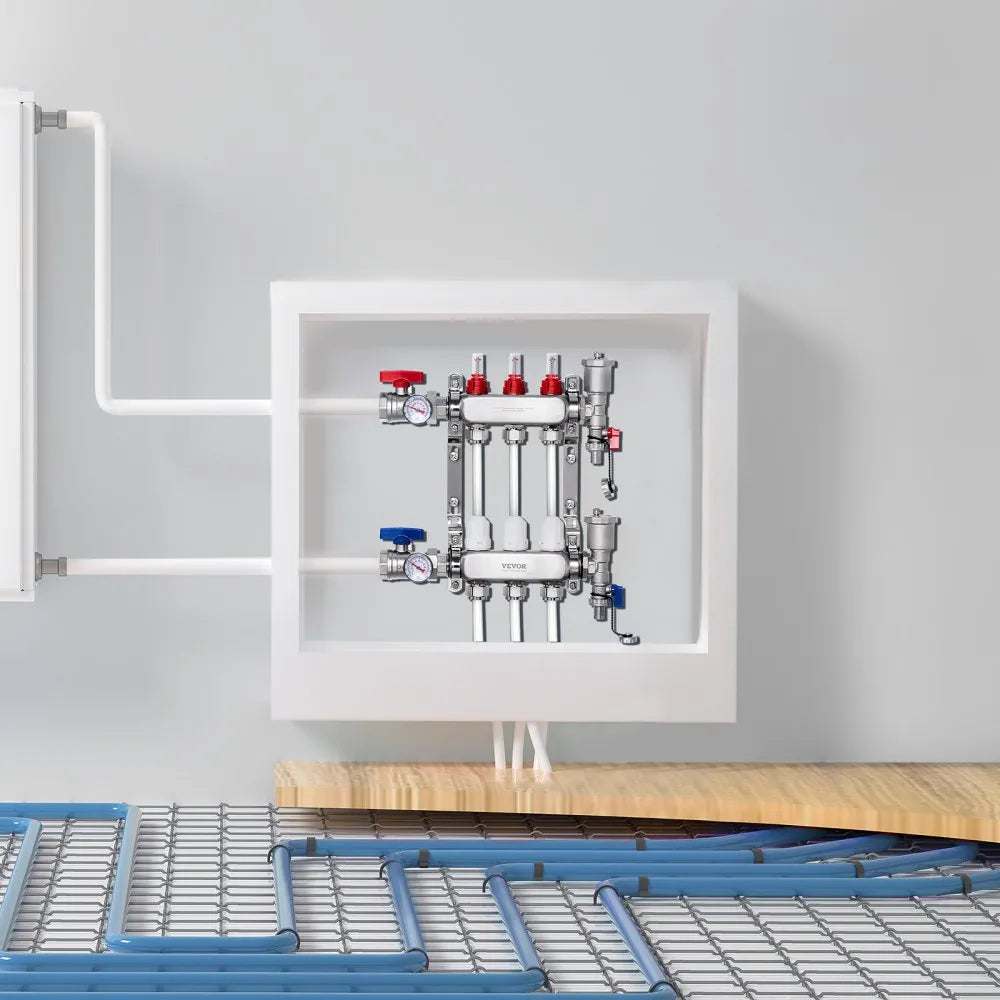 VEVOR 3-Branch Radiant Heat Manifold 1/2