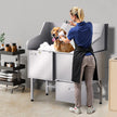 VEVOR 50 Inch Dog Grooming Bath Tub Stainless Steel w Ramp Faucet Left Door