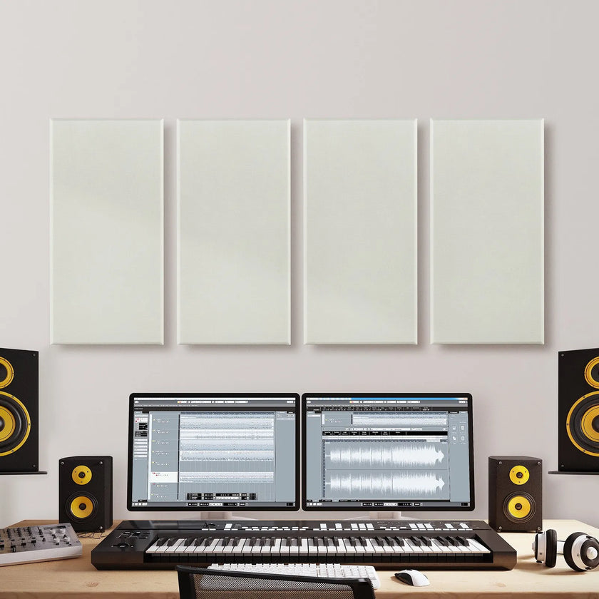 VEVOR 4 PCS Acoustic Wall Panels 2 in Thick 23.6 x 11.8 in Self-adhesive Beige