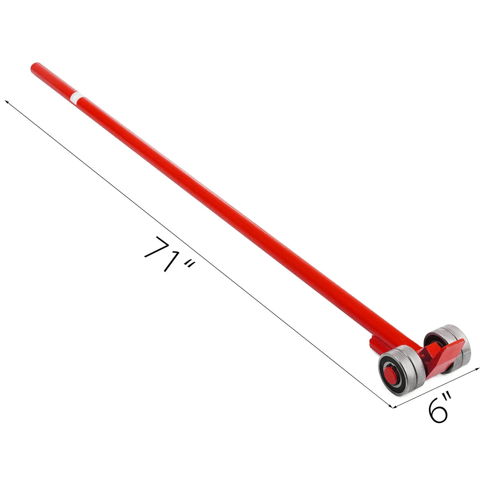 VEVOR 3T Prylever Bar 6600 lbs Capacity Steel Pry Lever Bar Heavy Duty with Wheels Prylever with 6FT Length Handle