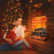 VEVOR 25 Inch Electric Fireplace Log Heater with Crackling Sound Timer Remote