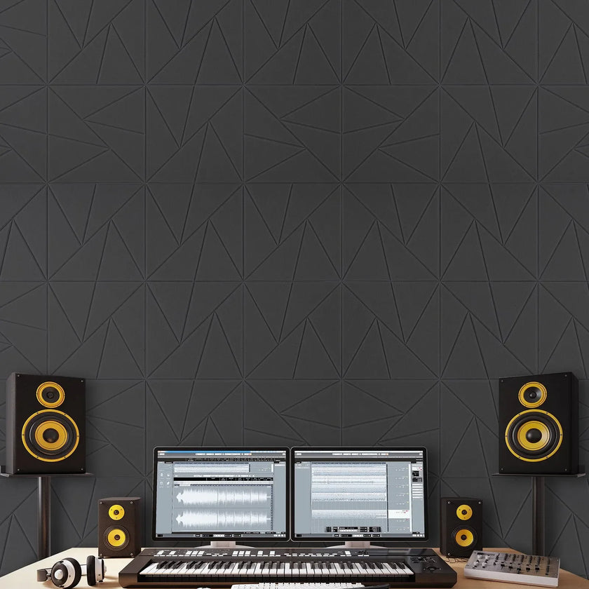 VEVOR 18 Pack Acoustic Wall Panels 11.8 x 11.8 x 0.4 inch Self-Adhesive Black