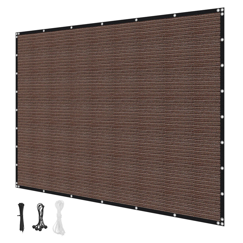 VEVOR 90% Sun Shade Cloth Privacy Screen 8 x 12 ft for Patio Garden (Brown)