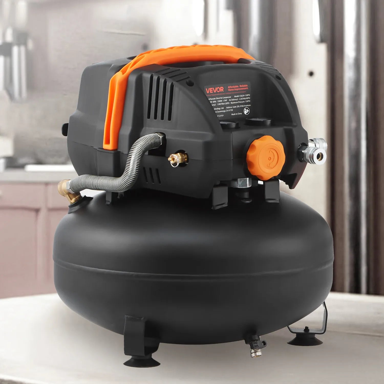 VEVOR 6 Gallon Air Compressor 1.7HP 2.3CFM @ 90PSI & 150PSI Max Working Pressure